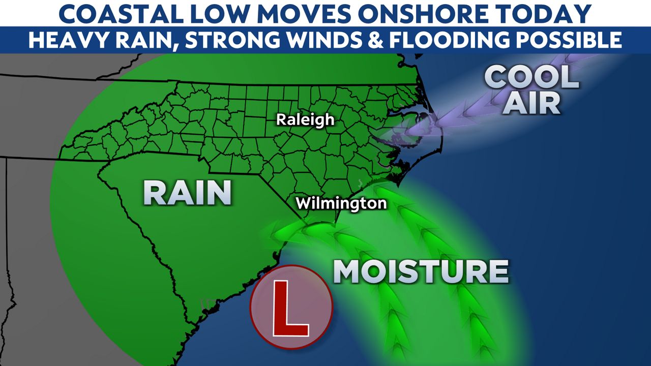 Coastal low could bring flash flooding to N.C. this weekend